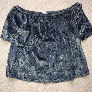 Off the shoulder velvet top